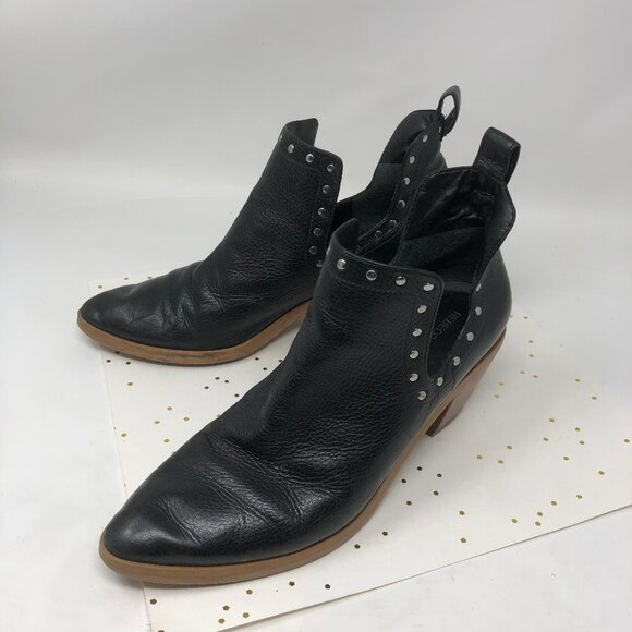Rebecca Minkoff Black Leather Studded Ankle Boots - Picture 3 of 9
